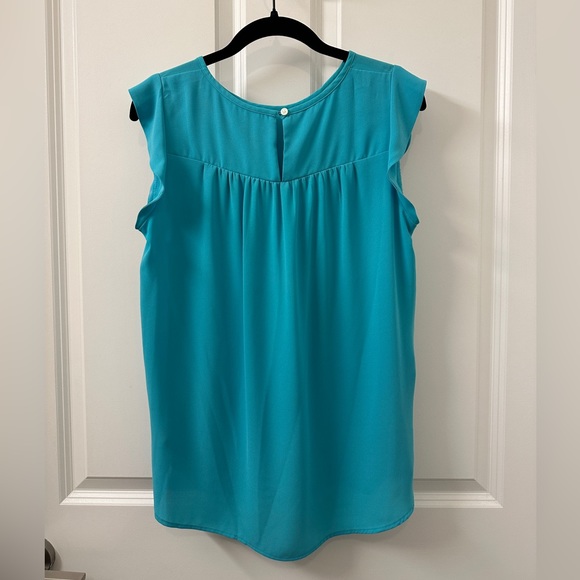 [LOFT] Turquoise Ruffle Tank - Picture 2 of 6